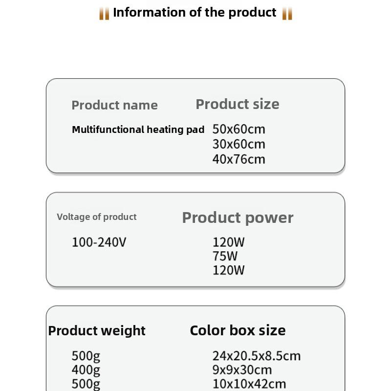 Small Electric Blanket Heating Pad High Temperature Hot Compress Heating Pad Heatingpad Multifunctional Warm Blanket Heating Pad