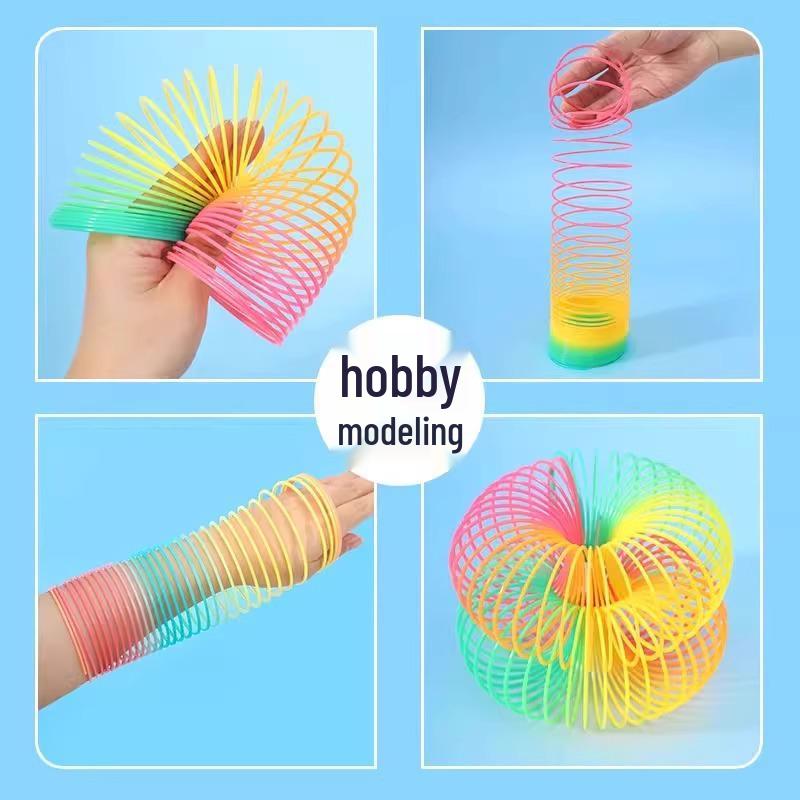 Красочная Волшебная Радужная Пружинка Игрушка Кольца для Складывания