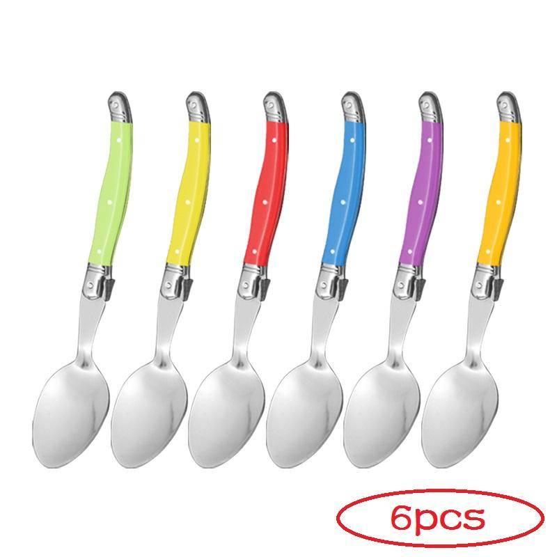 6 шт. вилок для стейка Laguiole Rainbow, набор столовых вилок, цветные столовые приборы, вилки для стола, нержавеющая сталь, барная посуда, набор для ресторана и дома