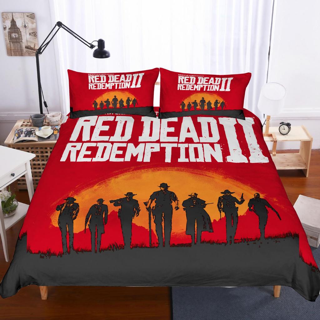 3D Bedding Home Textiles Four-Piece Red Dead Redemption: Redemption
