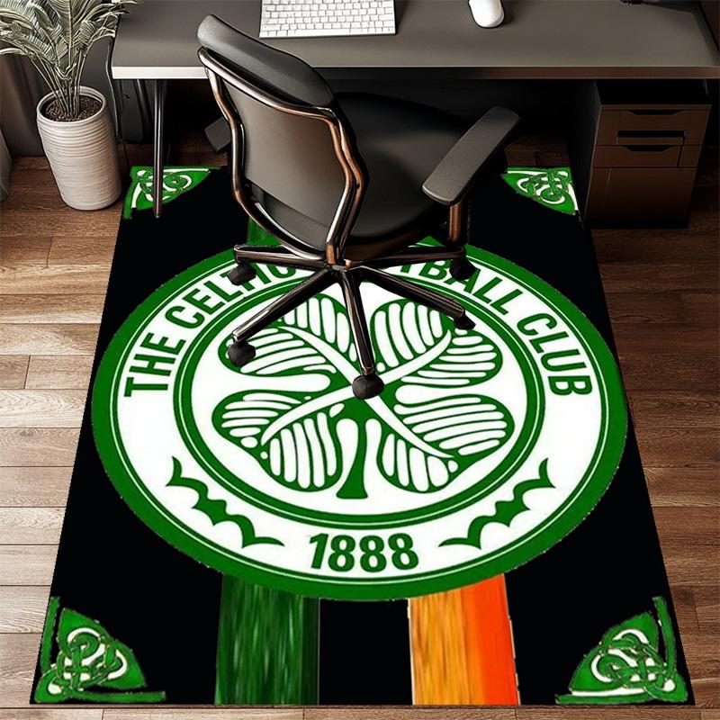 Cel-tic Football Club Crest Printed Office Carpet Chair Cushion Entryway Rug, Rugs for Living Room, Bedroom Christmas gifts