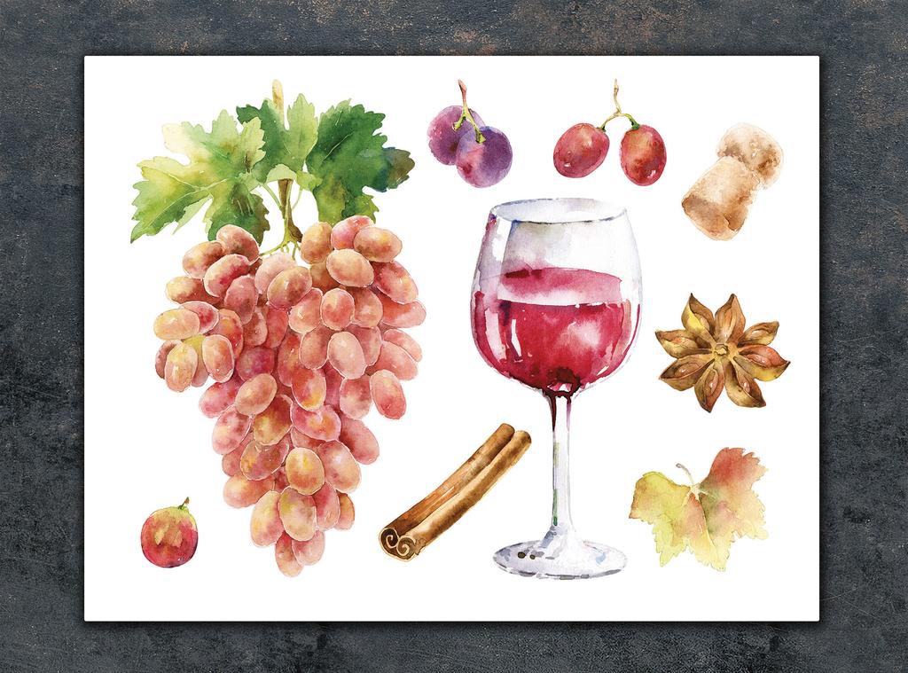 SZKLANA DESKA DO KROJENIA 40x30 WINO