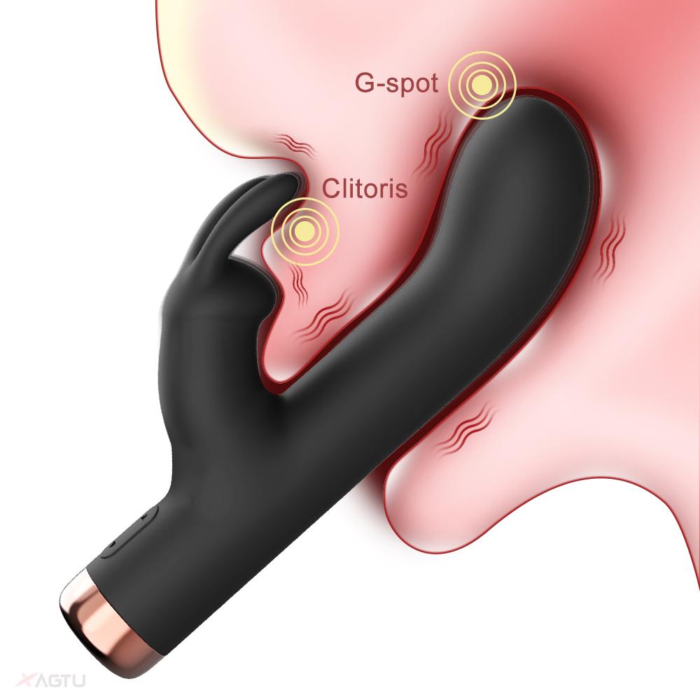 Вибратор-кролик для женщин, вибратор для точки G, вибрирующий дилдо, анальный вагинальный стимулятор, 10 скоростей вибрации, товары для взрослых, секс-игрушки для женщин