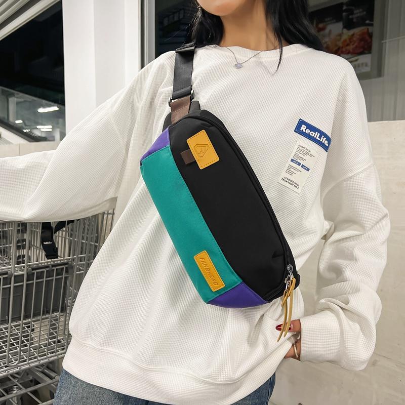 Дорожная сумка для пары контрастного цвета, поясная сумка, маленькая квадратная сумка через плечо