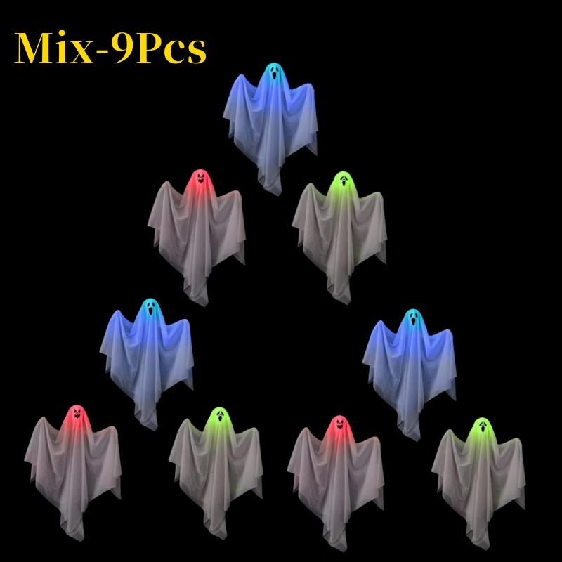 2025 Хэллоуин светящийся белый призрак висит призрак ужас украшение дверь висит привидение дом побег сцена набор реквизит