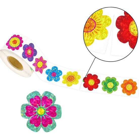 500Pcs/Set Seal Sticker Waterproof Tear-Proof Self-Adhesive Gift Wrap Flower Decals Classroom Reward Gifts Cards Scrapbooking Party