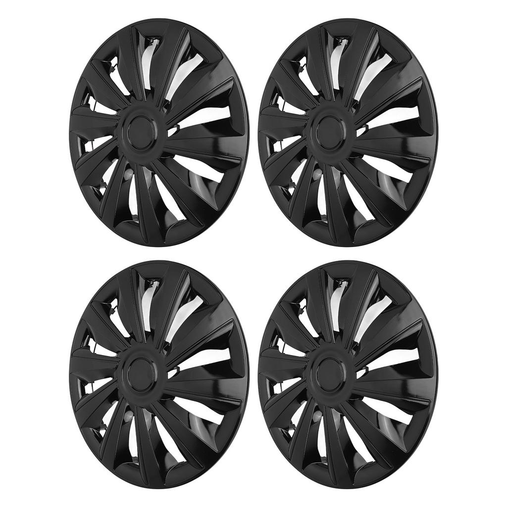 4 Pcs Wheel Hub Cap Full Protection Snap On Scratch Resistant Universal Fit for Any 15 Inches Steel 