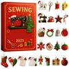 Sewing Calendar Advent 2D Flat Sewing Accessories 2025 Christmas Countdown Calendar for Kids for Adults Living Room Bedroom