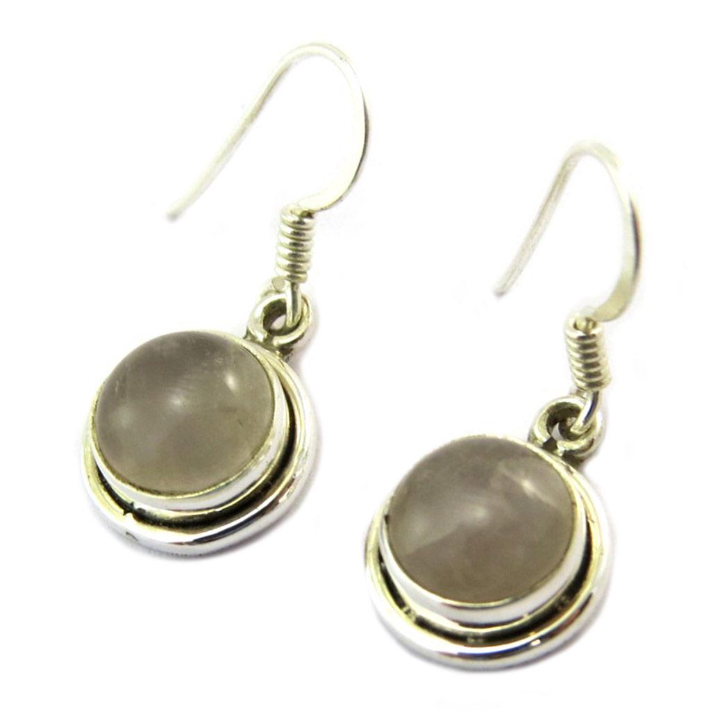 Les Trésors De Lily [P3769] - Silver 'Charmes' Rose Quartz Earrings - 10 Mm