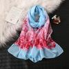 Printed Silk Scarf for Women's Spring Versatile Long Chiffon Decorative Thin Scarf for Warmth Scarf