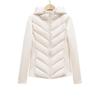 Womens Winter Streetwear Slim Fit Cotton Puffer Jacket With Color-Block Sleeves Black White Army Green Brown