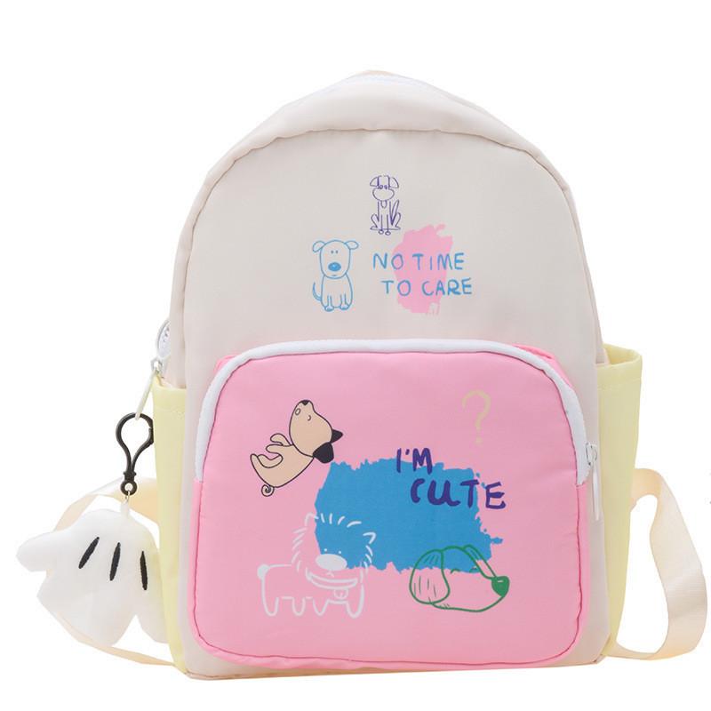 Adorable Cartoon Oxford Cloth Backpack For Kids In Pink Or Purple For School Use
