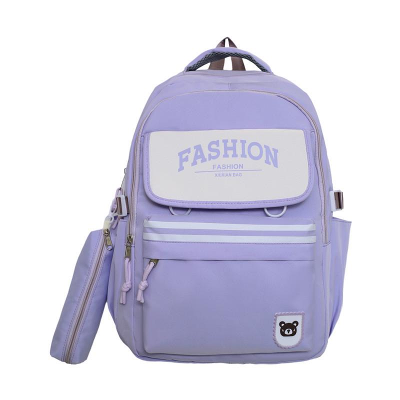 Fashion Print Letter Backpack With 16in Laptop Compartment Breathable School For