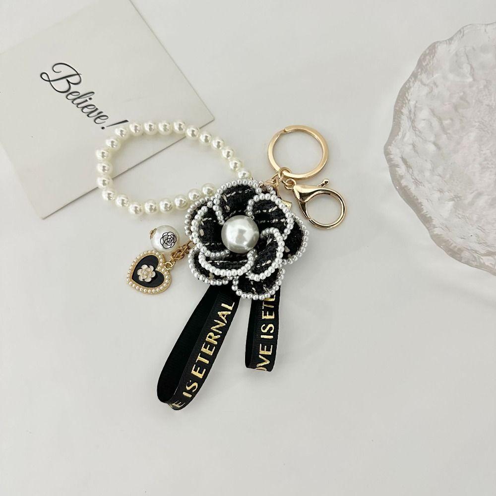 Брелок для ключей «Цветок камелии» в Корейском стиле, брелок для ключей от автомобиля, модная сумка, подвесная подвеска для детей