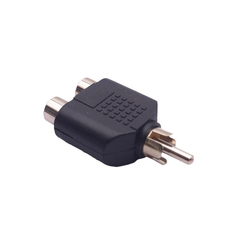 Никелированный RCA-адаптер 1-в-2, 4-цветный, яркий RCA-штекер на два RCA-гнезда, конвертер.