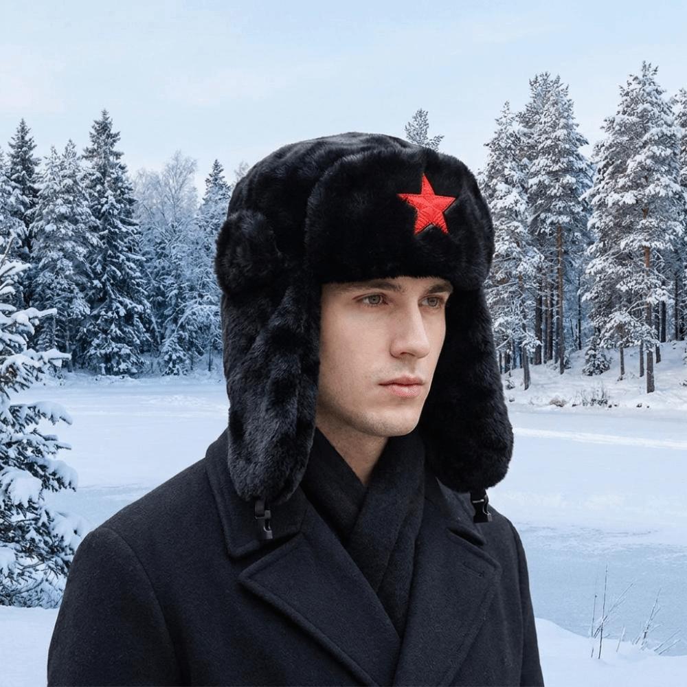 Windproof Ear Protection Cap Fluffy Ski Hat Fashion Plush Lei Feng Cap Women