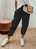 2024 Spring Cotton Linen Women's Pants Black High Wasit Pencil Pants Female Spring Fashion Trendy Loose Casual Ladies Bottoms