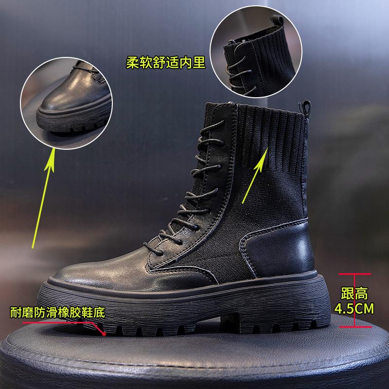 Кожаные ботинки Мартин женские 2025 новые осенне-зимние повседневные универсальные на грубом каблуке короткие ботинки ретро ботинки на высоком каблуке европейская станция