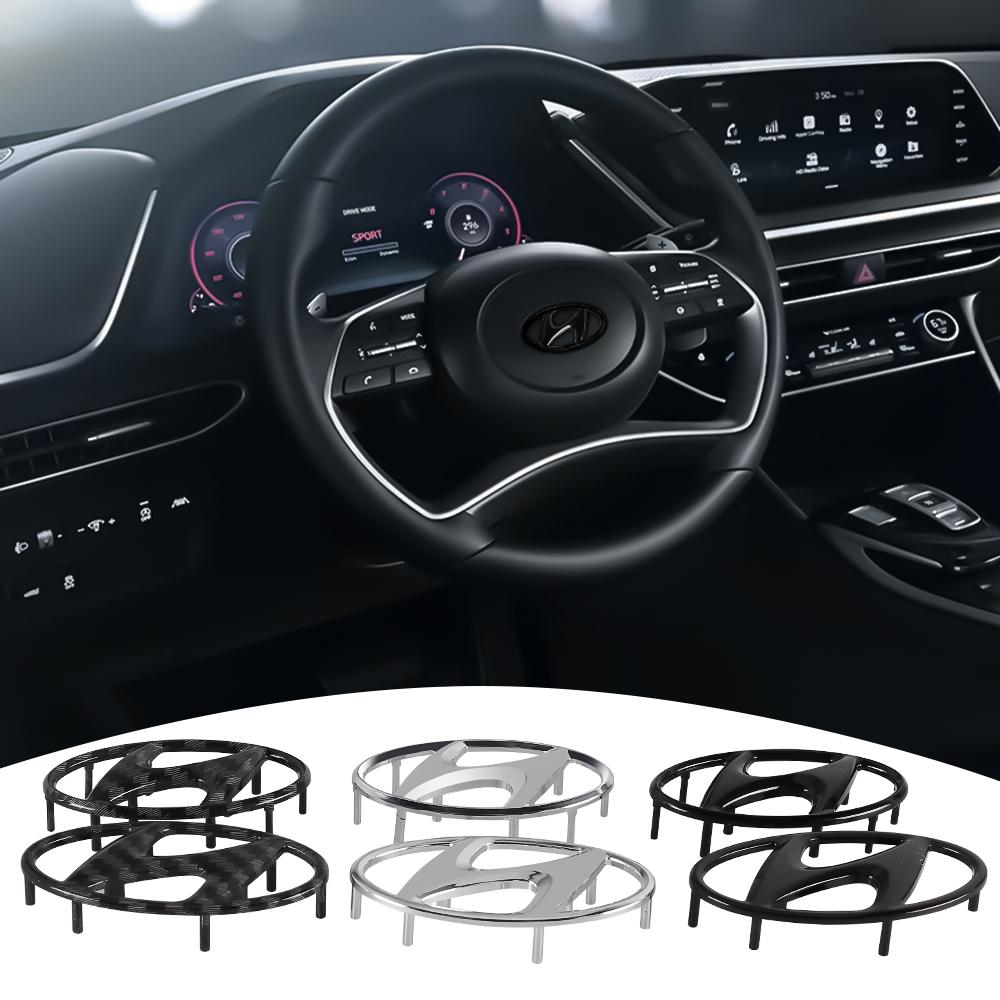 Car Emblem Steering Wheel Center Badge Cover Auto Styling Accessories For Hyundai i30 Tucson i20 i10 Kona ix20 Creta HB20 Sonata PP19