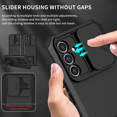 Для Samsung Galaxy A14 A34 A54 5G чехол Armor Kickstand Slider Camera Protector Case для Samsung A24 4G A25 A15 A04 A05 S Cover