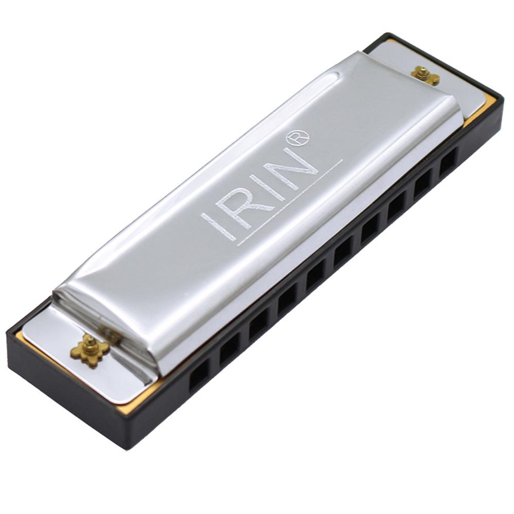 IRIN 10-Hole 20-Reed C Key Harmonica with Engraved Logo for Kids and Students