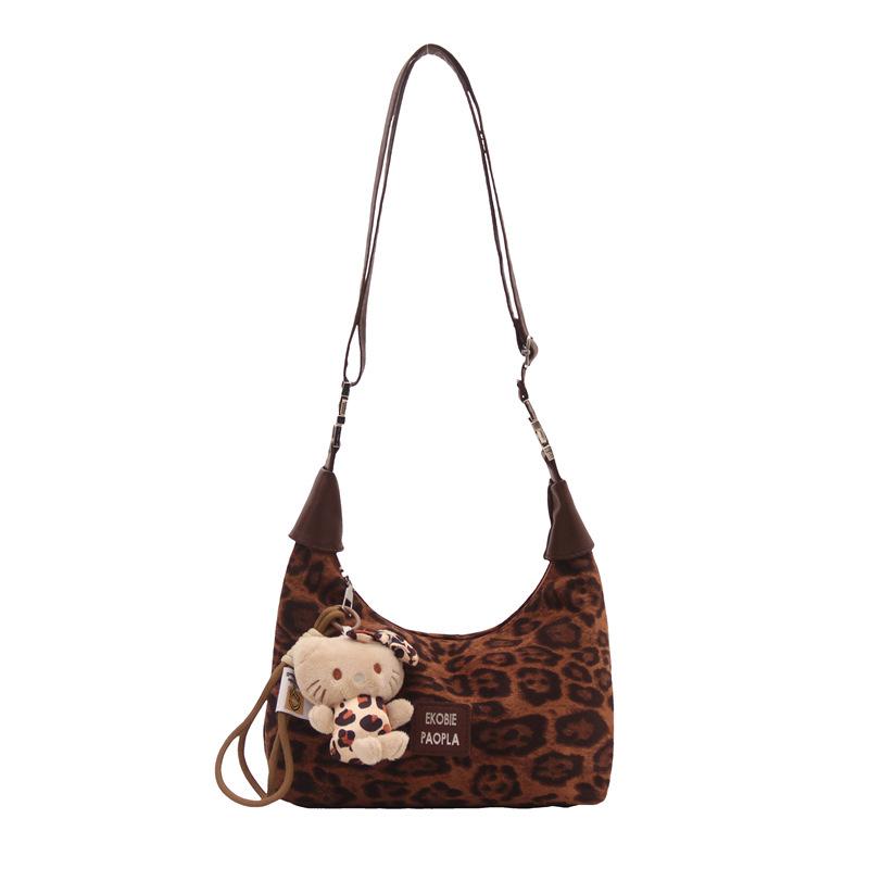 Модная женская сумка с леопардовым принтом, универсальная сумка через плечо, популярная сумка-мессенджер Dumpling Bag