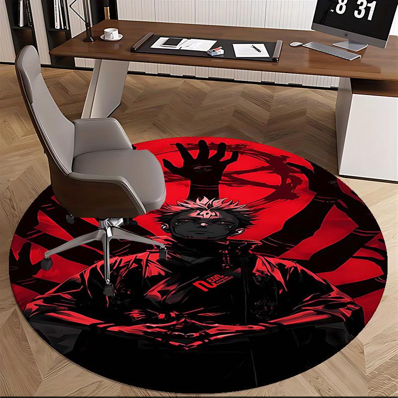 1 шт. Круглый ковер Jujutsu Kaisen Сатору Годжо, Коврик для стула для офиса, Домашний декор, Гостиная