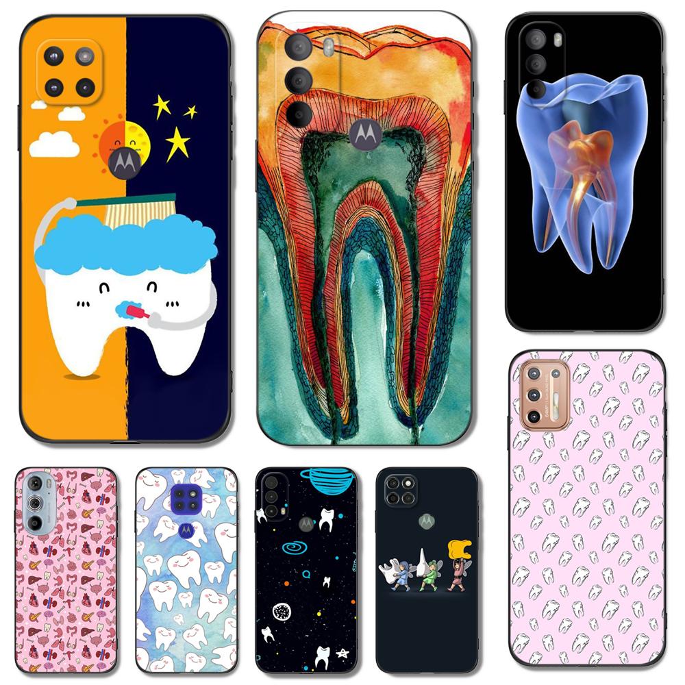 Черный чехол из ТПУ для Motorola Moto G52 G42 G60 4G G60S G71 G9 Play Plus Power One 5G Ace Dentist с рисунком зубов