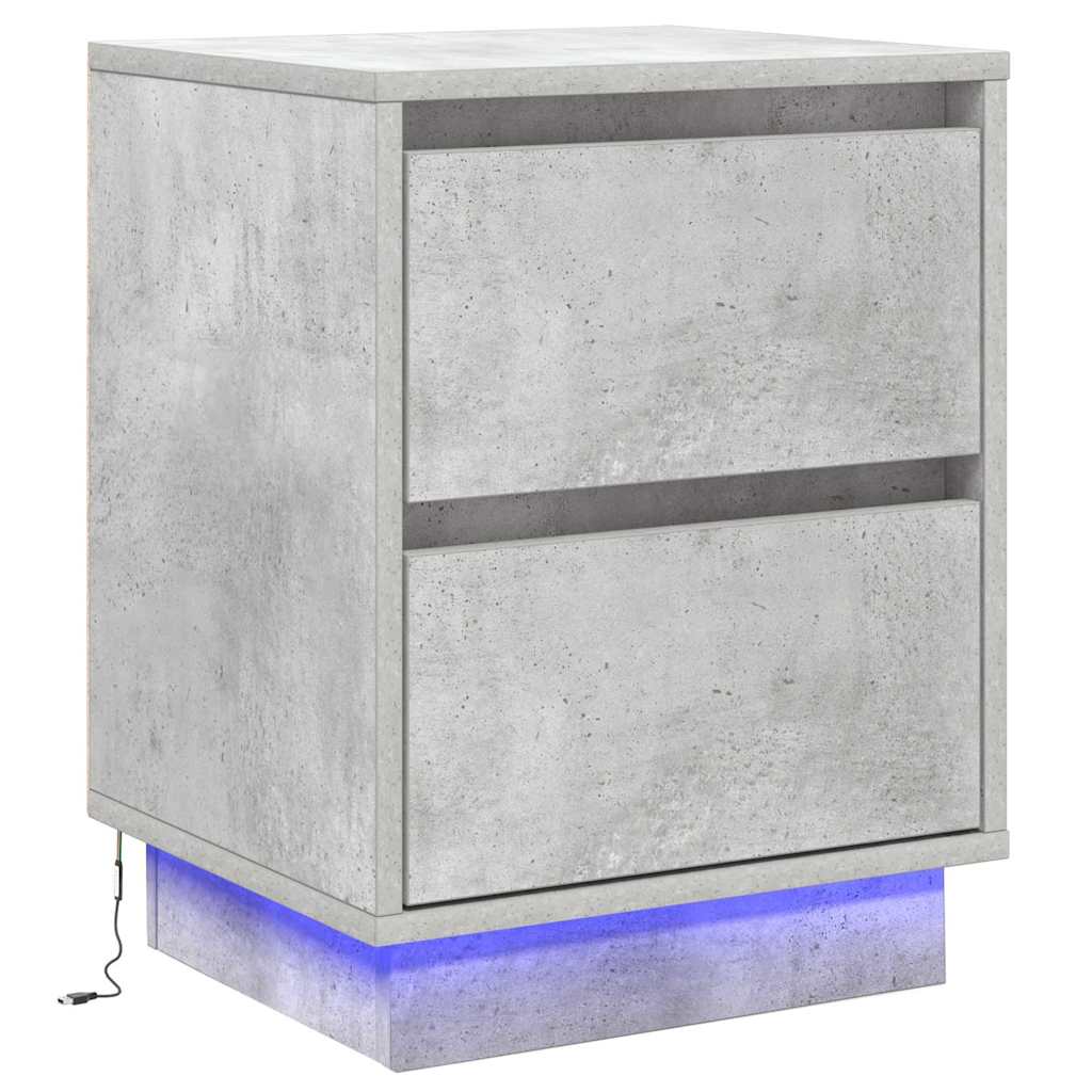 Nightstand Set of 2 Concrete Grey 39 x 34.5 x 50 cm Engineered Wood