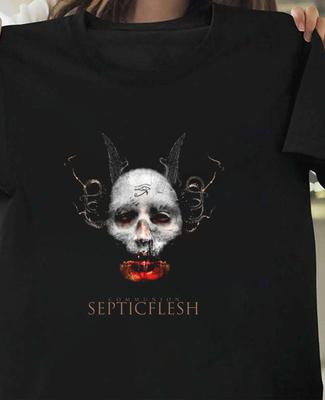 Хитон от Septicflesh Черная хлопковая футболка Полный размер S5XL T496 Унисекс футболка