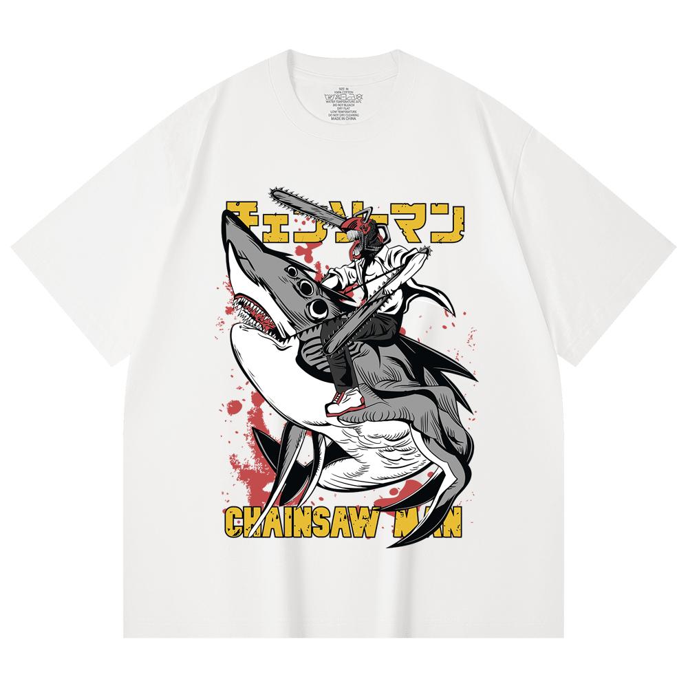 230 Gsm 100% Cotton Chainsaw Man V43 Denji Print Unisex Heavy Cotton T Shirt