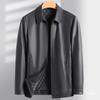 Leather Jacket Men's Autumn and Winter Middle-aged Men's Leather Jacket Dad's Short Loose Casual Sheepskin Jacket