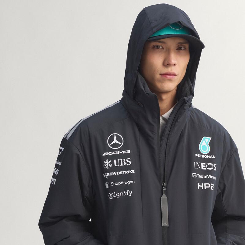 adidas Мужская утепленная куртка с капюшоном команды Mercedes-AMG Petronas F1