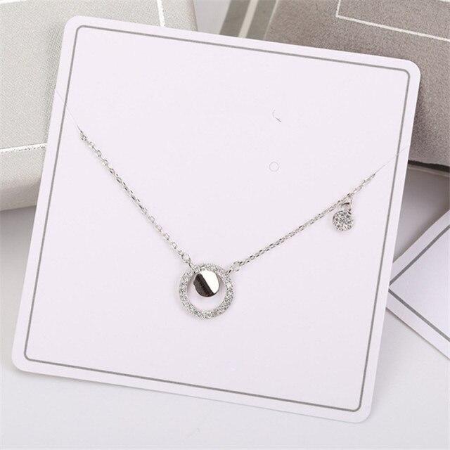 925 пробы стерлингового серебра кисточка циркон круг шарм ожерелье кулон для женщин свадьба девушки ювелирные изделия подарок аксессуары dz375
