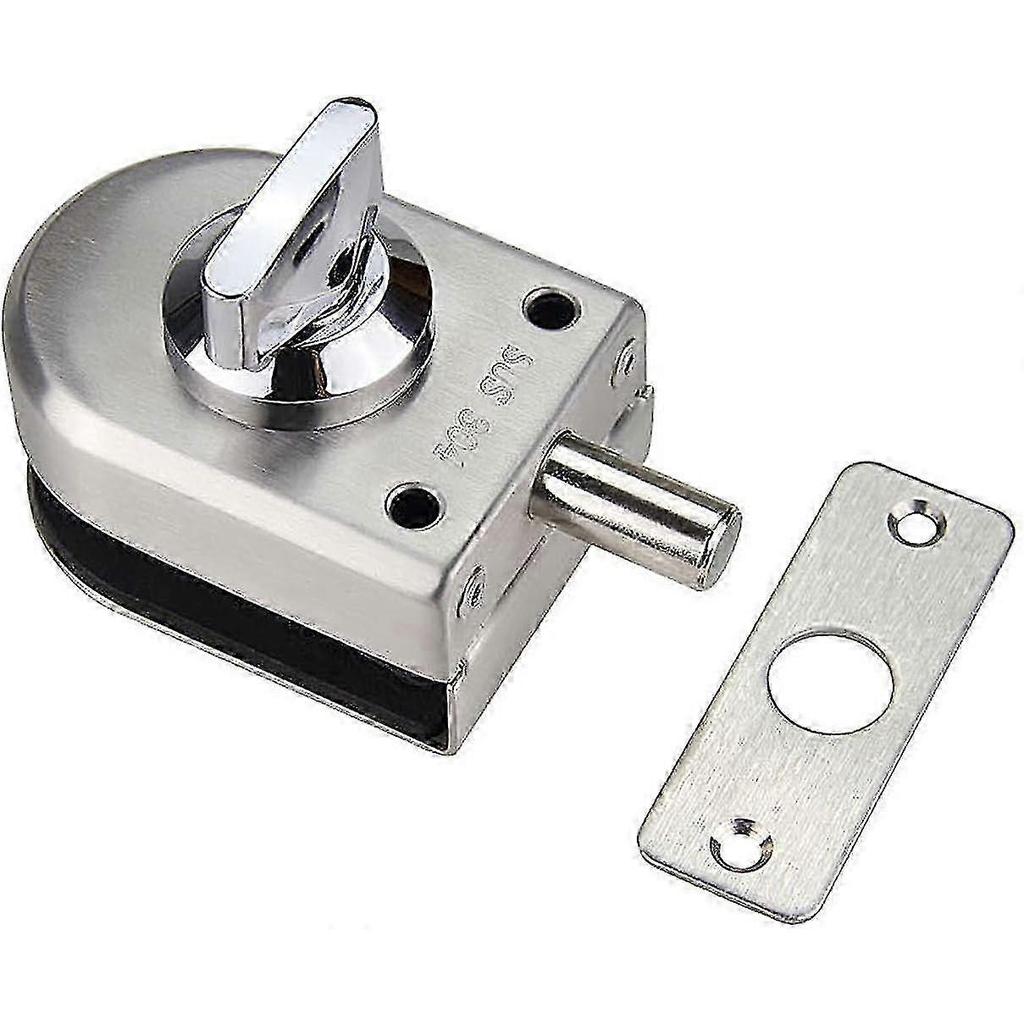 Door Lock Security Anti-theft Glass Door Latch Stainless Steel 10~12mm Open/Close Bathroom Home Hotel Office Use - RIpj