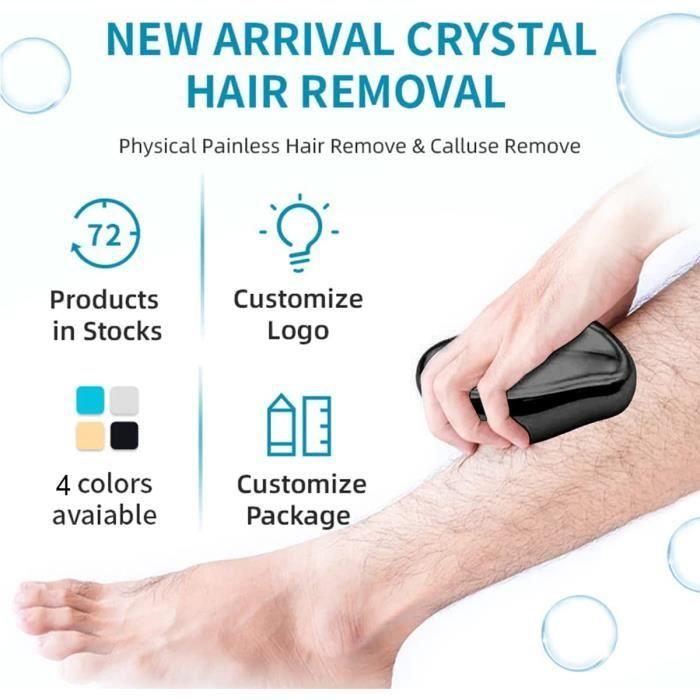 Épilateur d'épilation physique indolore pour femme,Crystal Hair Eraser,Gomme À Cheveux en Cristal,Outil Dépilation Portable Jambes