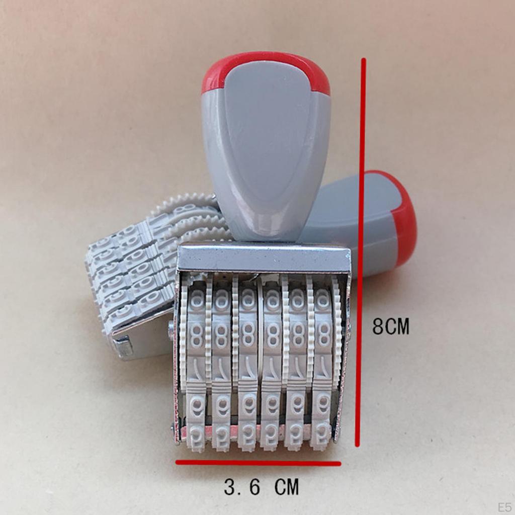 4/5mm Band Rolling Wheel Business Stamps Number Stamp 6 Digits Roller for Office