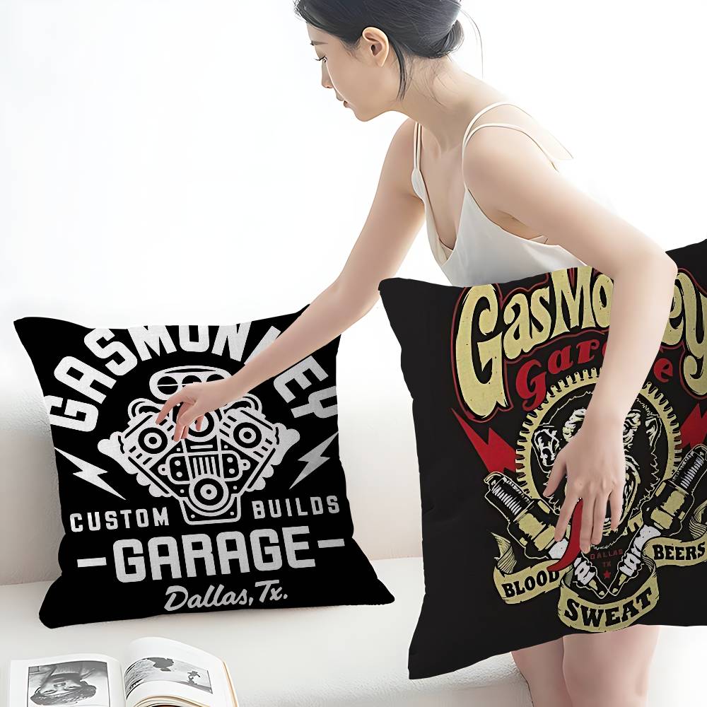 G-Gas M-Monkeys Garage Pillow Cover For Bedroom Room And Living Room Sofa Decorative Cushion Cover