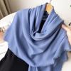 Spring new high-end imitation cotton and linen cm large square scarf monochrome silk scarf shawl women's scarf