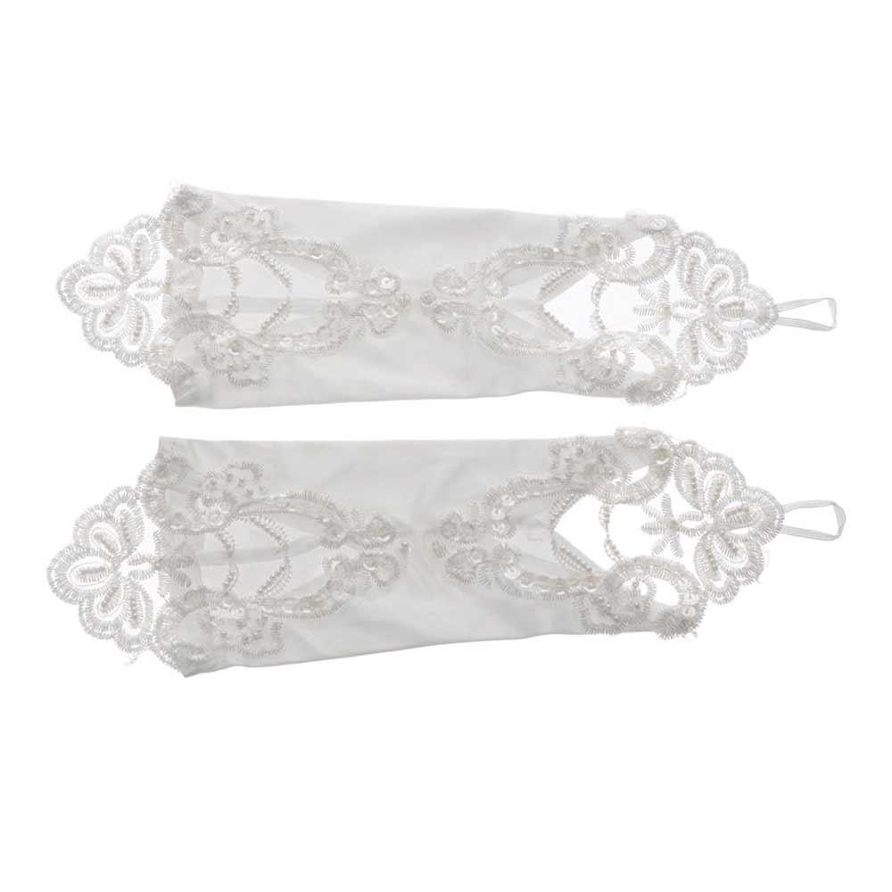 Теплые вечерние косплей эластичные банкетные кружевные длинные перчатки свадебные варежки без пальцев свадебные перчатки