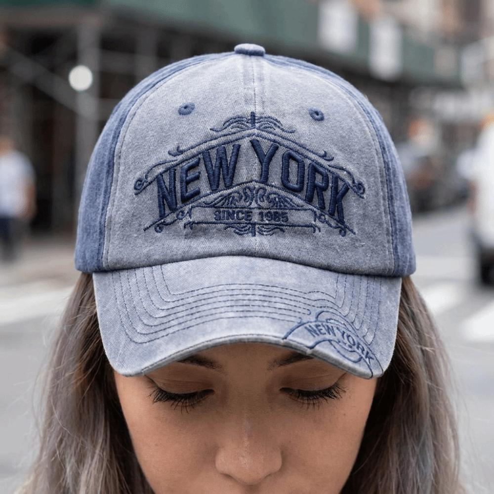 Hip-hop Western Streetwear Hat Adjustable Washed Denim Baseball Hats Vintage Sun Hat  For Man Women