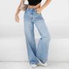 Ladies Fashion Retro Personality Wash Old High-Waisted Retro Loose Straight Leg Jeans
