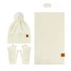 Knitted Hat Scarf Gloves Three Piece Set Winter Outdoor Velvet Warm Ear Protection Knitted Hat