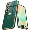 Protective Case - BOOLING - for Samsung Galaxy S24 FE - Flexible - Heart Pattern - Night Green