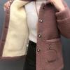 Autumn Winter Thickened Women's Patchwork Sheep Wool Coat with Fur,casual Vintage Clothing,plus Size