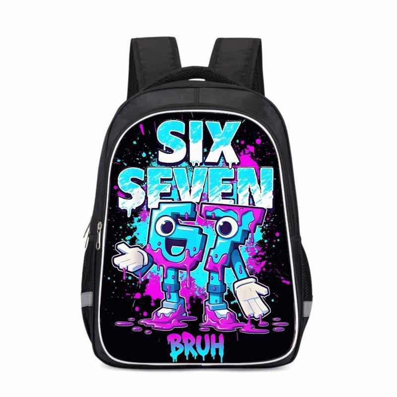 Kids Cartoon Print Backpack School - Lightweight Ergonomic Design With Reflective Stripes Oxford Fabric Grades 3-4