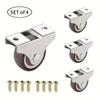 4pcs Top Plate Fixed TPR Rubber Caster, 1"(25mm), Plain Bearing Coffee Thermoplastic Rubber Wheels For Moving Furniture Silently And Smoothly