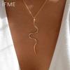 1PCS Punk Long Snake Pendant Necklace Silver Color Unquie Men Women Neck Jewelry Statement Pouplar Choker Necklace Wholesale