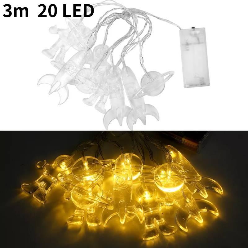 Lights Led String Spaceman Rocket Planet Hanging Lamp Kids Bedroom Gifts Decor