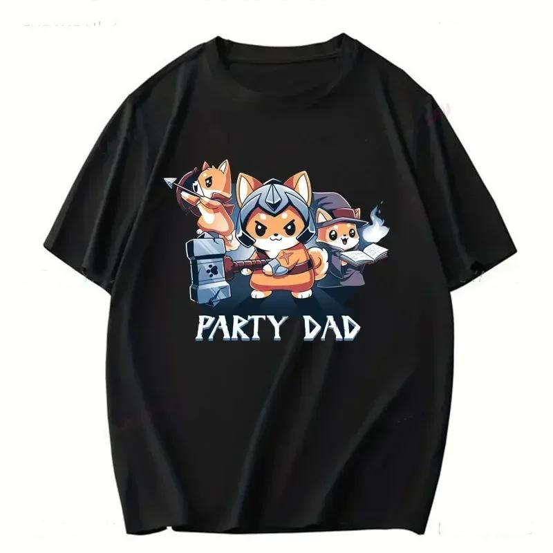 T Shirt Cats Playing Dungeons and Dragons Present Funny Tshirt Summer Short-sleev WomesT-Shirt